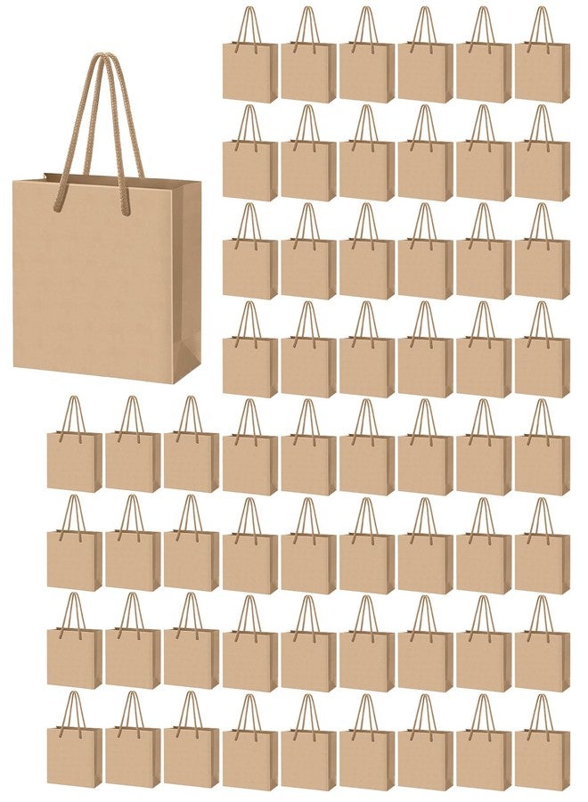 Kifmurase 60PCS Paper Bag Bulk, 4×4.72×2.36 inch Mini Gift Bags with Handles, Small Size Brown Bags Gift Paper ‌Container for Party Favors Shopping Wedding Retails Birthday Baby Showers - Image 1